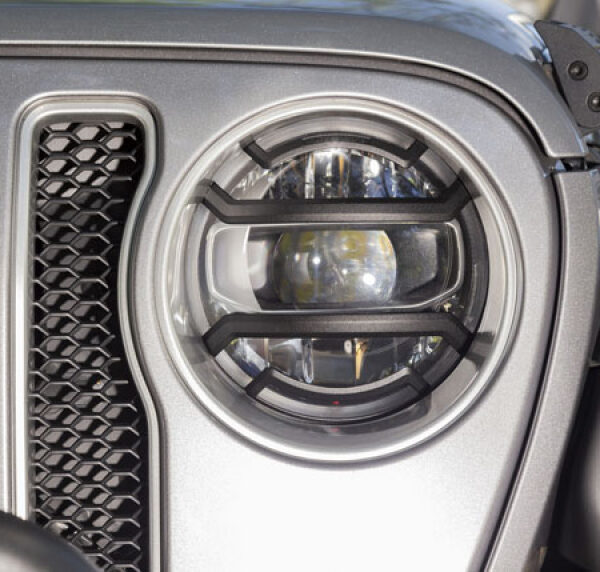 Rugged Ridge Elite Headlight Guards, Black/ Lampenschutzgitter schwarz vorne JL  18-