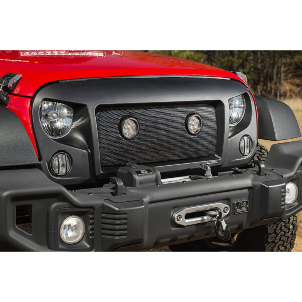 Rugged Ridge Spartan Kühlergrilleinsatz mit zwei LED Jeep JK 07-18