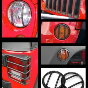 Lampenschutzgitter Set 6-teilig schwarz JK 07-16 ABS rugged ridge