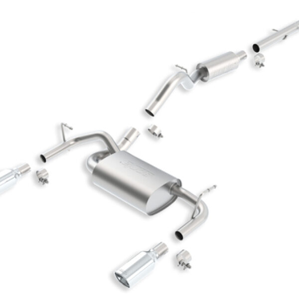 Borla Endtopf mit Endrohren und doppeltem Endstück  2.8-L. Diesel + 3.6-L.  Edelstahl Wrangler JK: 12 -