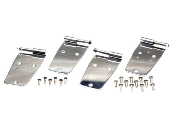 Türscharnierset 4-teilig für Stahltüren mit Spiegelbohrungen Edelstahl Jeep CJ 76-86 I YJ 87-93