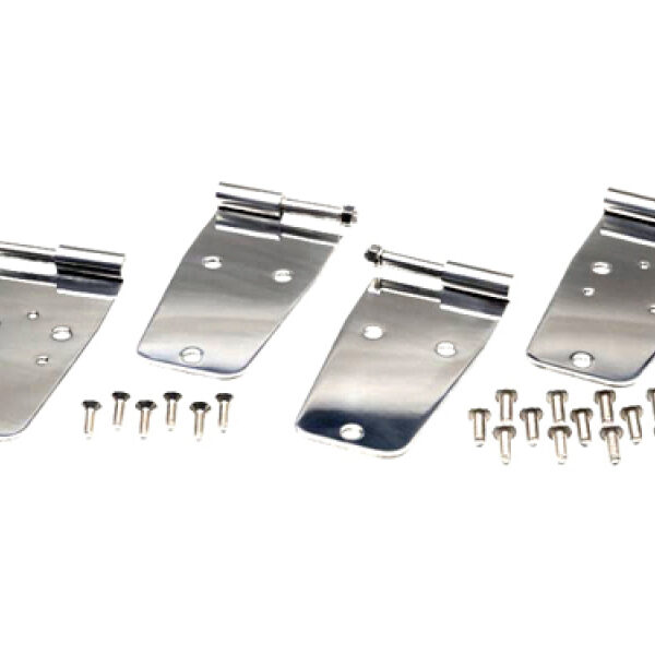 Türschanier-Set Edelstahl mit Spiegelbohrungen