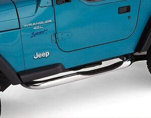 Flankenschutz 75mm Edelstahl mit Trittauflage und Tüv TJ