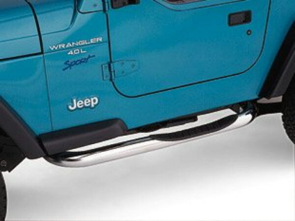 Flankenschutz 75mm Edelstahl mit Trittauflage und Tüv TJ