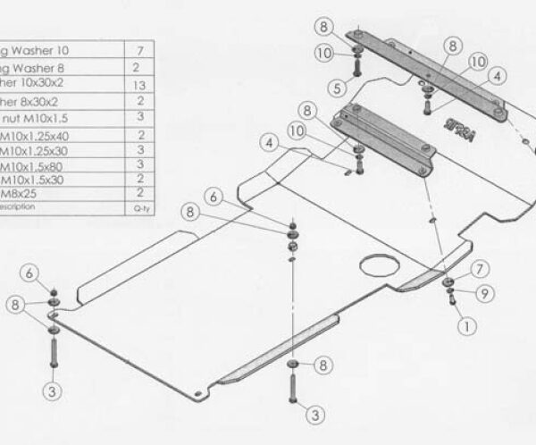 UNTERFAHRSCHUTZ MAZDA / FORD '07 -12/11, VORDERACHSE/GETRIEBE
