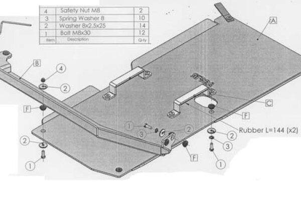 Unterfahrschutz Mitsubishi L200, '06+, Getriebe, Schalt.