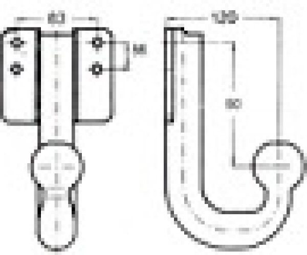 Kupplungskugel- 4- Loch 90mm unter, 17,2kn