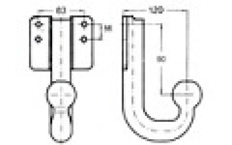 Kupplungskugel- 4- Loch 90mm unter, 17,2kn