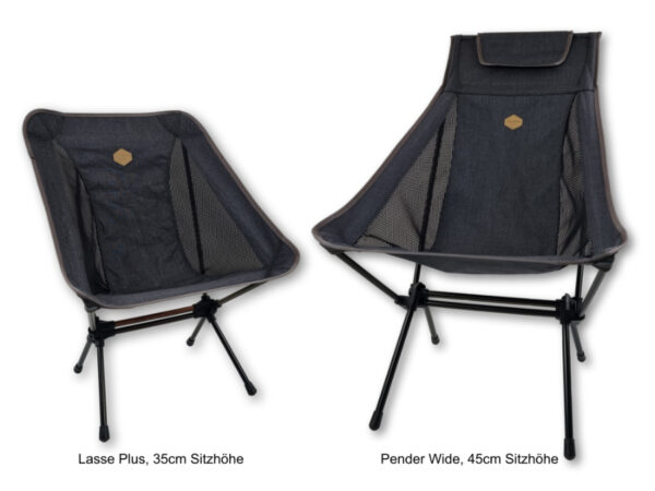 SNOWLINE LASSE PLUS FALTBARER CAMPINGSTUHL, GRAU, 35CM SITZHÖHE