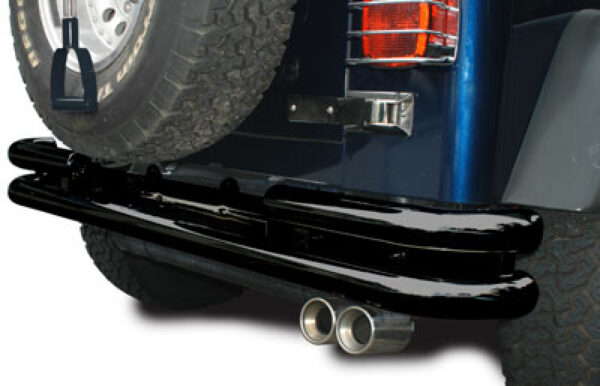 Doppelrohr Heckstoßstange mit Tüv 75mm Schwarz TJ