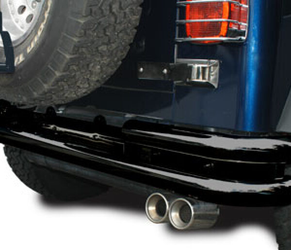 Doppelrohr Heckstoßstange mit Tüv 75mm Schwarz TJ