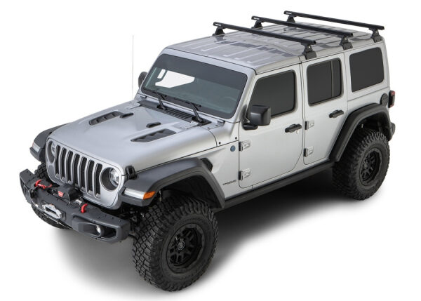 RHINO RACK HEAVY DUTY (3) 1500MM,SCHWARZ BACKBONE+RLT600, WRANGLER JL, 4-TRG.