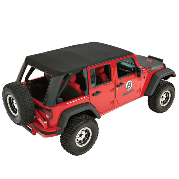 Bestop Trektop Pro Hybrid in Black Twill (-17) für den Jeep Wrangler JK 4-Türer.