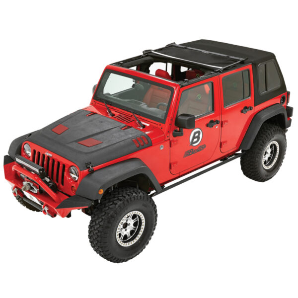 Bestop Trektop Pro Hybrid in Black Twill (-17) für den Jeep Wrangler JK 4-Türer.