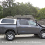 COMMERCIAL HARDTOP FÜR TOYOTA HILUX AB '15 DOKA FLACH SEITL. ALUKLAPPEN