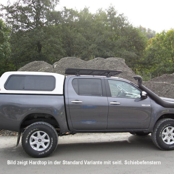 COMMERCIAL HARDTOP FÜR TOYOTA HILUX AB '15 DOKA FLACH SEITL. ALUKLAPPEN