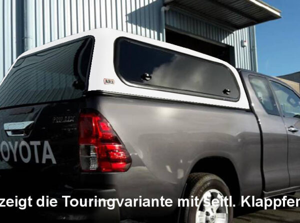 STANDARD HARDTOP FÜR TOYOTA HILUX AB '15 XTRACAB FLACH, GLATT, MIT SCHIEBEFENSTER