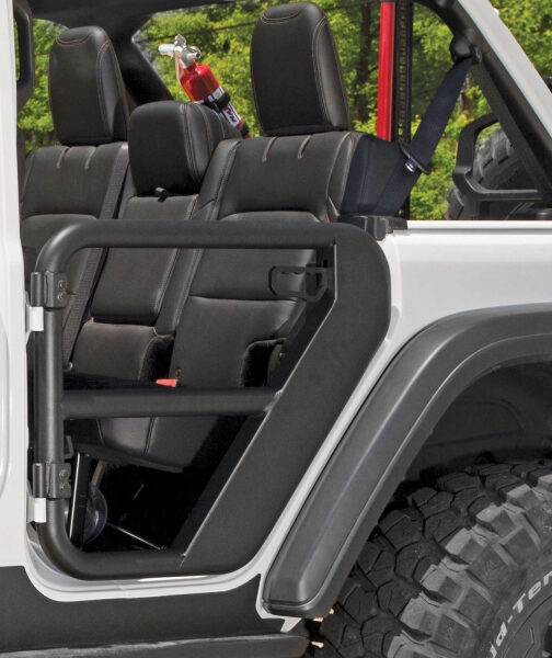 Rugged Ridge Rear Tube Doors, Black; Halbtüren in Rohr-Optik hinten Wrangler JL 18-