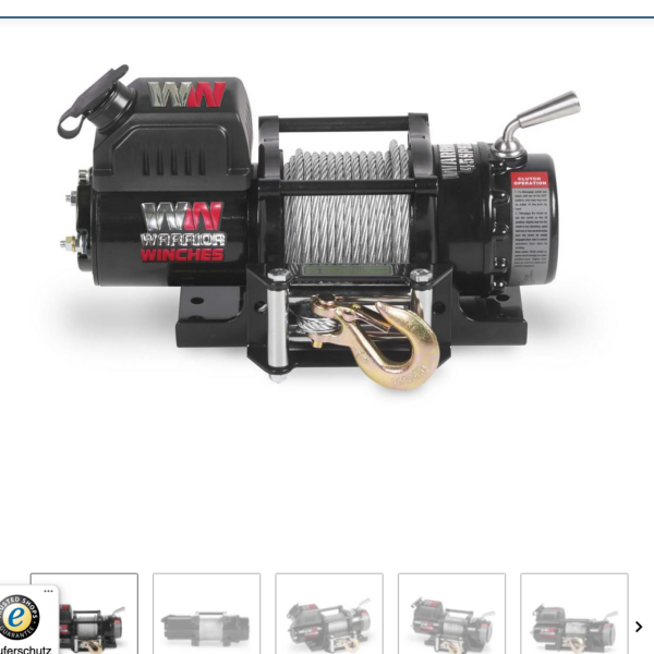 ATV/UTV Quad Elektrische Seilwinde Warrior NINJA 4500LB 2 t 12 V
