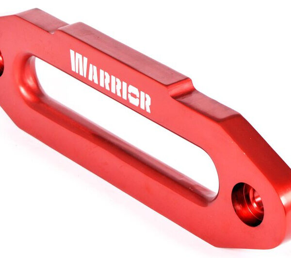 Aluminiumseilfenster Warrior rot mit silberfarbenem Logo