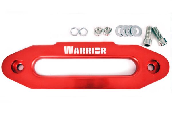 Aluminiumseilfenster Warrior rot mit silberfarbenem Logo