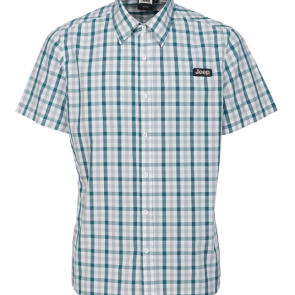 MAN COTTON CHECK SHIRT SHORT SLEEVES J5S Gr. L light grey