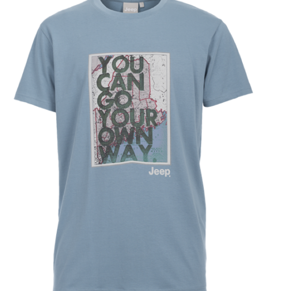 MAN T-SHIRT "You can go your own way" J6S Gr. M cloud blue
