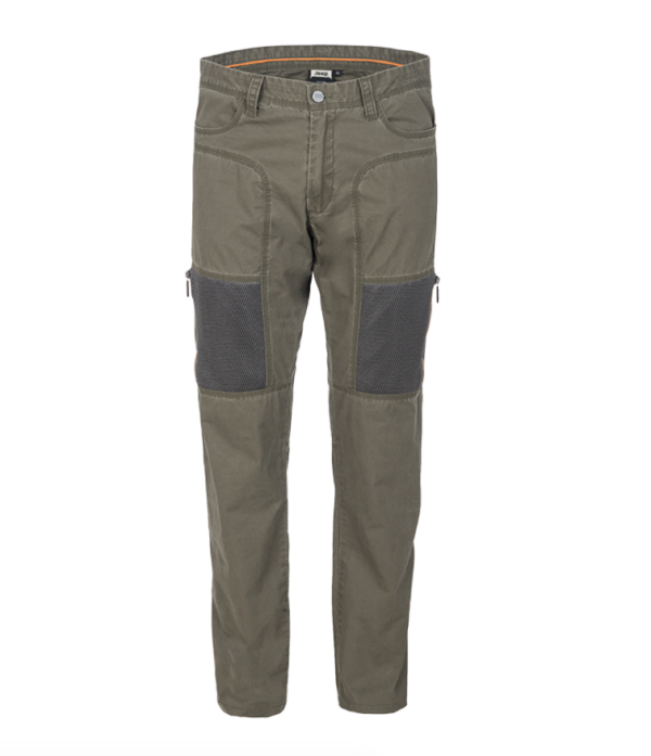 MAN TROUSERS W/ ZIPPED MESH POCKETS Gr.50 Dusky Green