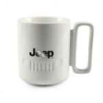 GIGA-TASSE JEEP WEISS MIT VERCHROMTEM HENKEL