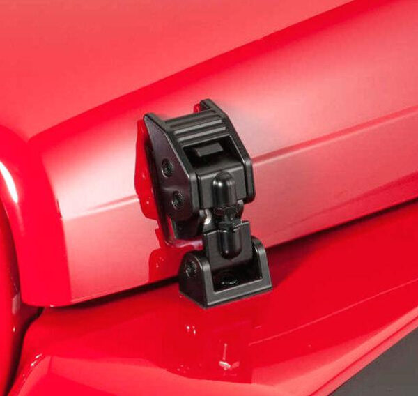 Rugged Ridge Aluminium Hood Catch / Motorhaubenhalter schwarz Jeep Wrangler JK 07-18